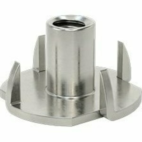 Bsc Preferred Tee Nut Insert for Wood 316 Stainless Steel 6-32 Thread Size 0.281 Installed Length, 10PK 90973A400
